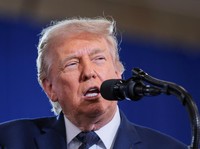 Presiden AS Donald Trump menyampaikan pidato di Rockland Community College di Suffern, New York, AS, 22 Mei 2026. (REUTERS/Kylie Cooper)