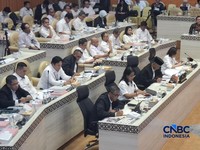 Suasana raker bersama Komisi V DPR RI, di Jakarta, Selasa (2/6/2026). (CNBC Indonesia/Chandra Dwi Pranata)