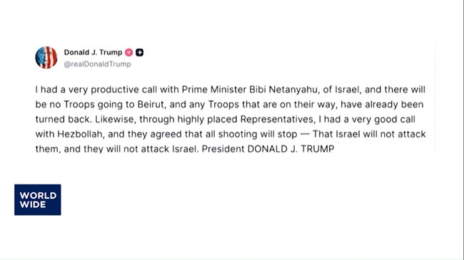 Video: Trump Klaim Hizbullah-Israel Setop Serangan