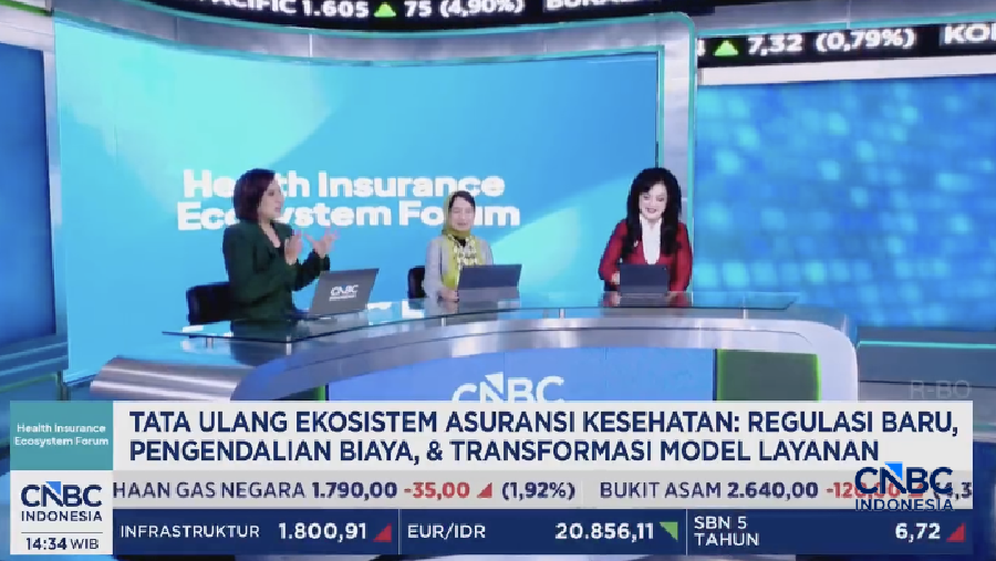 Direktur Hukum dan Kepatuhan PT AIA Financial, Rista Qatrini Manurung dalam acara Health Insurance Ecosystem Forum 2026 di Jakarta, Rabu (3/6/2026). (Tangkapan layar CNBC Indonesia TV)