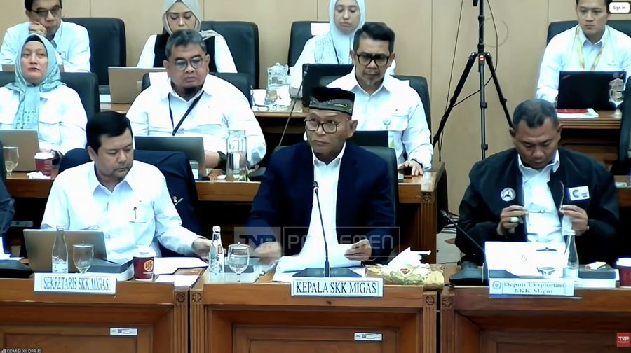 Kepala SKK Migas, Djoko Siswanto saat mengikuti Rapat Dengar Pendapat (RDP) dengan Komisi XII DPR RI di Jakarta, Rabu (3/6/2026). (Tangkapan Layar Youtube/TVR Parlemen)