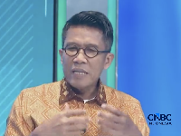 Ketua Komisi XI DPR RI, Mukhamad Misbakhun menyampaikan paparan dalam CNBC Indonesia Health Insurance Ecosystem Forum di Jakarta, Rbau (3/6/2026). (CNBC Indonesia/TV)