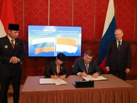 Menteri Koordinator Bidang Infrastruktur dan Pembangunan Kewilayahan Agus Harimurti Yudhoyono (Menko AHY) memimpin Konsultasi Bilateral Indonesia-Rusia di bidang kemaritiman bersama Penasihat Presiden Federasi Rusia sekaligus Ketua Dewan Maritim Fede