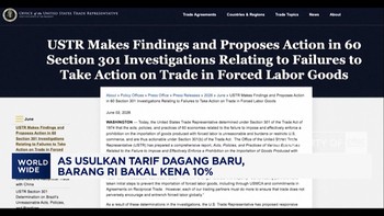 AS Usulkan Tarif Dagang Baru, Barang RI Bakal Kena 10%