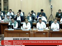 Komisi XII DPR RI - RDP dengan Dirjen Ketenagalistrikan dan Dirjen EBTKE RI serta Dirut PLN di Gedung DPR RI, Jakarta (4/6/2026). (Tangkapan layar TVR Parlemen)