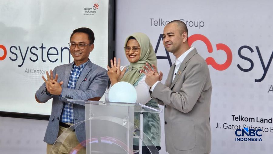 Launching AIcosystem bertajuk Beyond Innovation, Impact for Nation, di Telkom Landmark, Jakarta, Kamis (4/6/2026). (CNBC Indonesia/Intan Rakhmayanti Dewi)