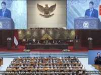 Menteri Keuangan (Menkeu), Purbaya Yudhi Sadewa saat menyampaikan laporan dalam Rapat Paripurna DPR RI ke-20 Masa Persidangan V Tahun Sidang 2025–2026 di Komplek Parlemen, Jakarta, Kamis (4/6/2026). (Tangkapan Layar Youtube/TVR Parlemen)