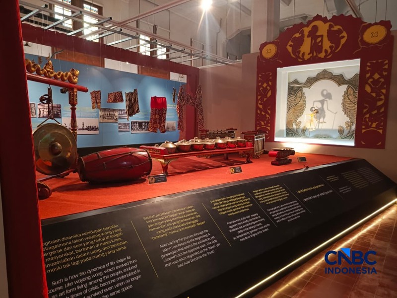 Pameran Ing Lakon: Wayang Wong Dadi Saksi di Museum Bank Indonesia, Rabu (3/6/2026). (CNBC Indonesia/Fakhriansyah)
