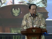 Presiden RI ke-6 yakni Susilo Bambang Yudhoyono (SBY) saat meresmikan Green Indonesia Future Initiative (GIFT) pada Kamis (4/6/2026) di Kementerian Perencanaan Pembangunan Nasional (PPN)/Badan Perencanaan Pembangunan Nasional (Bappenas), Kamis (4/6/2