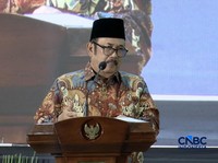 Rachmat Pambudi dalam sambutannya di acara peluncuran GIFT, Kamis (4/6/2026). (CNBC Indonesia/Chandra Dwi Pranata)