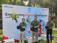 Konferensi pers Peluncuran Sustainability Report Telkomsel 2025, di Jakarta, Jumat (5/6/2026). (CNBC Indonesia/
Intan Rakhmayanti Dewi)