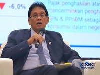 Menteri Keuangan (Menkeu), Purbaya Yudhi Sadewa saat menyampaikan pemaparan dalam konferensi pers APBN KiTa Edisi Juni 2026 di kantor pusat Kementerian Keuangan, Jakarta Pusat, Jumat (5/6/2026). (CNBC Indonesia/Muhammad Sabki)