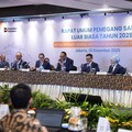 PT ANTAM Tbk (ANTM) atau ANTAM, mengumumkan bahwa Perusahaan telah menyelenggarakan Rapat Umum Pemegang Saham Luar Biasa Tahun 2025 (“RUPSLB”) yang diselenggarakan di Ruang Sumba, Hotel Borobudur Jakarta, Senin (15/12/2025). (Dok. ANTAM)