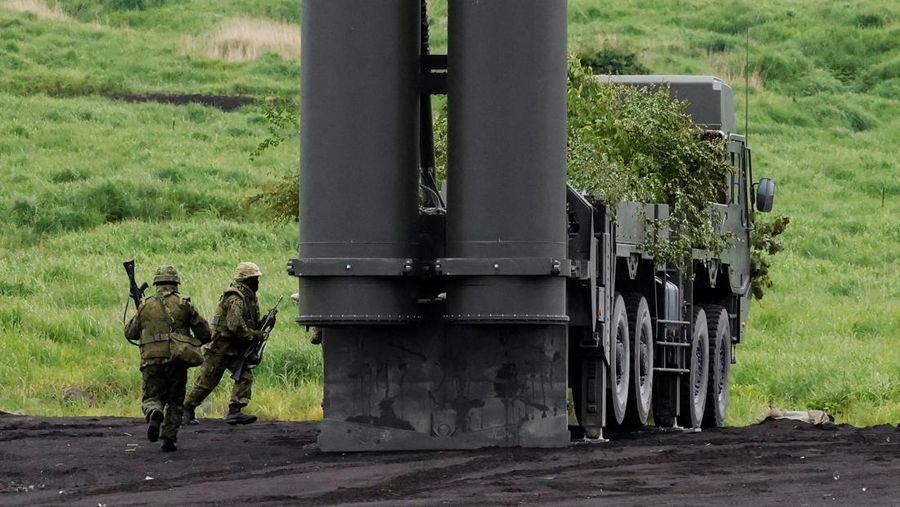 Japan Ground Self Defense Force's Type 25 Hyper Velocity Gliding Projectile during an annual training session near Mount Fuji at Higashifuji training field in Gotemba,Shizuoka, Japan June 7, 2026. REUTERS/Manami Yamada