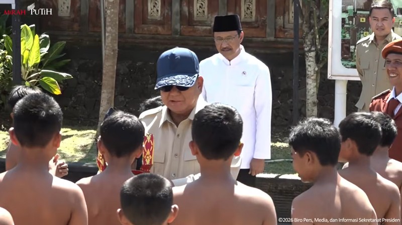 Presiden Prabowo Tinjau Sekolah Rakyat Menengah Pertama 17 Tabanan, Bali, 7 Juni 2026. (Tangkapan Layar Yotube/BPMI)