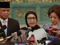 Kepala Badan Gizi Nasional, Nanik Sudaryati Deyang usai dilantik Presiden Prabowo Subianto di Istana Negara, Jakarta, Senin (8/6/2026). (CNBC Indonesia/Muhammad Sabki)
