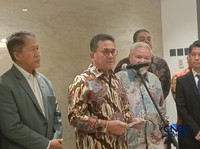 Menteri Perdagangan Budi Santoso dalam konferensi pers di Kemendag, Senin (8/6/2026). (CNBC Indonesia/Ferry Sandi)