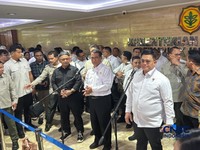 Menteri Pertanian Amran Sulaiman saat konferensi pers di kantornya, Jakarta, Senin (8/6/2026). (CNBC Indonesia/Martyasari Rizky)