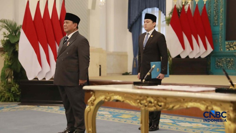 Presiden Prabowo Subianto Melantik Kepala dan Wakil Kepala BGN serta Penasihat Khusus Presiden di Istana Negara, Jakarta, Senin (8/6/2026).