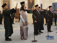 Presiden Prabowo Subianto Melantik Kepala dan Wakil Kepala BGN serta Penasihat Khusus Presiden di Istana Negara, Jakarta, Senin (8/6/2026). (CNBC Indonesia/Muhammad Sabki)