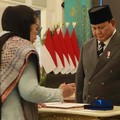 Presiden Prabowo Subianto Melantik Kepala Kepala BGN, Nanik Sudaryati Deyang di Istana Negara, Jakarta, Senin (8/6/2026). (CNBC Indonesia/Muhammad Sabki)