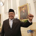Said Iqbal usai dilantik Presiden Prabowo Subianto sebagai Penasihat Khusus Presiden Bidang Ketenagakerjaan dan Kesejahteraan Buruh di Istana Negara, Jakarta, Senin (8/6/2026). (CNBC Indonesia/Muhammad Sabki)