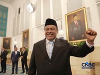 Said Iqbal usai dilantik Presiden Prabowo Subianto sebagai Penasihat Khusus Presiden Bidang Ketenagakerjaan dan Kesejahteraan Buruh di Istana Negara, Jakarta, Senin (8/6/2026). (CNBC Indonesia/Muhammad Sabki)