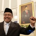 Said Iqbal usai dilantik Presiden Prabowo Subianto sebagai Penasihat Khusus Presiden Bidang Ketenagakerjaan dan Kesejahteraan Buruh di Istana Negara, Jakarta, Senin (8/6/2026). (CNBC Indonesia/Muhammad Sabki)