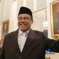 Said Iqbal usai dilantik Presiden Prabowo Subianto sebagai Penasihat Khusus Presiden Bidang Ketenagakerjaan dan Kesejahteraan Buruh di Istana Negara, Jakarta, Senin (8/6/2026). (CNBC Indonesia/Muhammad Sabki)