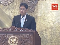 Menteri Keuangan (Menkeu) Purbaya Yudhi Sadewa menghadiri Sidang Paripurna ke-21 Masa Persidangan V 2025-2026 DPR RI pada Selasa (9/6/2026) di Gedung DPR RI, Jakarta. (YouTube/TVR Parlemen)