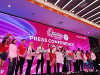 Press Conference SMARTFREN Run 2026 dan kampanye “Jagoan Sinyal Se-Indonesia” di XLSMART Tower, Jakarta, Selasa (9/6/2026). (CNBC Indonesia/Elga Nurmutia)