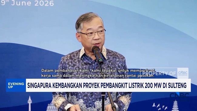 Singapura Kembangkan Proyek Pembangkit Listrik 200 MW di Sulteng