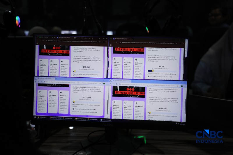 Suasana berbeda terlihat di sejumlah warnet gaming di Jakarta pada Selasa (9/6/2026), jelang dimulainya penjualan tiket konser BTS World Tour