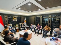 Wakil Ketua DPR RI, Sufmi Dasco bertemu pimpinan Bank Himbara. (CNBC Indonesia/Romys Bhinekasari)