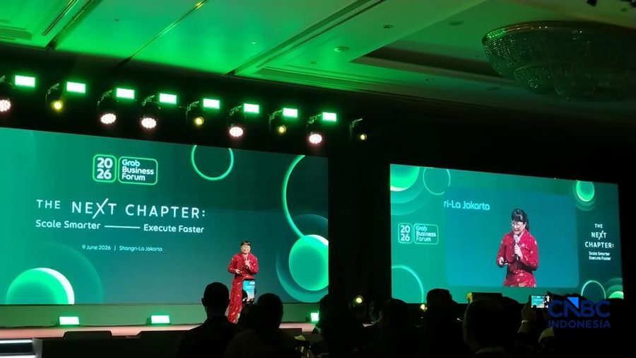 Wakil Menteri Pendidikan Tinggi, Sains dan Teknologi, Stella Christie dalam acara Grab Business Forum 2026, di Jakarta, Selasa (9/6/2026). (CNBC Indonesia/Novina Putri Bestari)