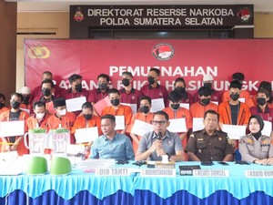 Polda Sumsel Musnahkan Narkoba Senilai Rp 2,2 Miliar, Selamatkan 34 Ribu Jiwa