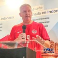 Duta Besar Kanada untuk Indonesia Jess Dutton dalam media gathering menjelang Piala Dunia 2026 di Kediaman Duta Besar Kanada, Jakarta Selatan, Rabu (10/6/2026). (CNBC Indonesia/Thea Fathanah Arbar)
