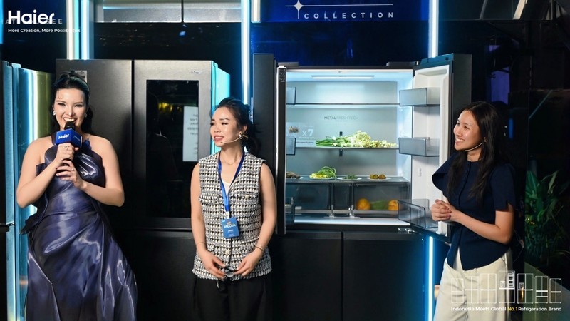 Haier meluncurkan Horizon Collection di Jakarta, menghadirkan kulkas premium dengan teknologi penyimpanan segar, kapasitas besar, dan fitur pemurnian udara. (Dok. Haier)