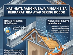 Infografis: Atap Bocor Jangan Dianggap Sepele, Rangka Baja Ringan Bisa Ambruk
