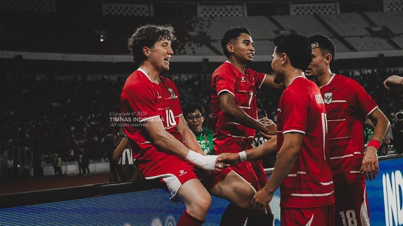 Pemain timnas Indonesia saat laga melawan Mozambik dalam laga FIfa Matchday di Stadion Utama Gelora Bung Karano (SUGBK), Senayan, Jakarta, Selasa (9/6/2026). (Dok. PSSI)