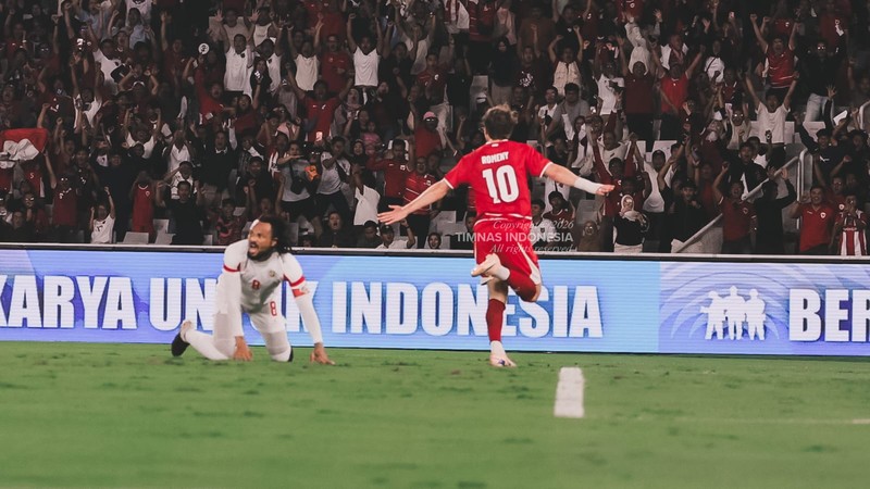 Pemain timnas Indonesia saat laga melawan Mozambik dalam laga FIfa Matchday di Stadion Utama Gelora Bung Karano (SUGBK), Senayan, Jakarta, Selasa (9/6/2026). (Dok. PSSI)
