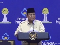 Foto: Presiden Prabowo Subianto menghadiri pembukaan Munas XVIII HIPMI di Bandar Lampung, Rabu (10/6/2026). (Tangkapan Layar YouTube Sekretariat Presiden)