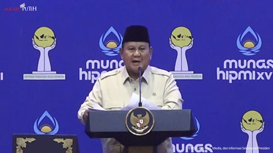 Foto: Presiden Prabowo Subianto menghadiri pembukaan Munas HIPMI XVIII, Bandar Lampung, Rabu (10/6/2026). (Tangkapan Layar Youtube/Sekretariat Presiden)