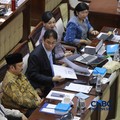 Menteri Keuangan Purbaya Yudhi Sadewa dalam Rapat Kerja bersama Komisi XI DPR RI, Jakarta, Kamis (11/6/2026). (CMNBC Indonesia/Muhammad Sabki)