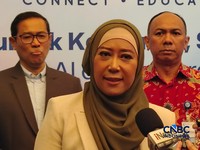 Menteri Komunikasi dan Digital (Komdigi) Meutya Hafid, ditemui usai acara Bravo 500 Summit, di Jakarta, Kamis (11/6/2026). (CNBC Indonesia/Novina)