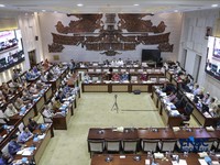 Suasana rapat kerja Komisi XI DPR RI (CNBC Indonesia/Muhammad Sabki)
