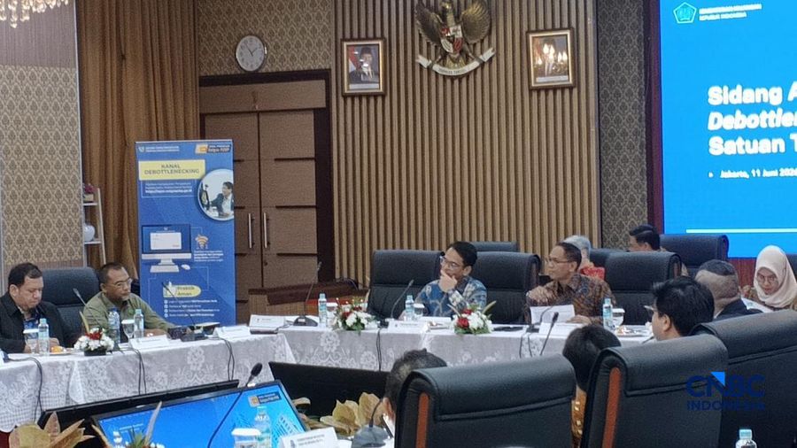 Satuan Tugas (Satgas) Percepatan Program Strategis Pemerintah (P2SP) kembali menggelar sidang debottlenecking kedua yang digelar Kamis (11/6/2026). (CNBC Indonesia/Chandra Dwi)