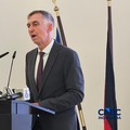 Duta Besar Jerman untuk Indonesia Ralf Beste dalam konferensi pers di Kedutaan Jerman, Jakarta Pusat, Jumat (12/6/2026). (CNBC Indonesia/Thea Fathanah Arbar)