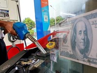 Foto kolase BBM Pertamax dan Dollar. (CNBC Indonesia)
