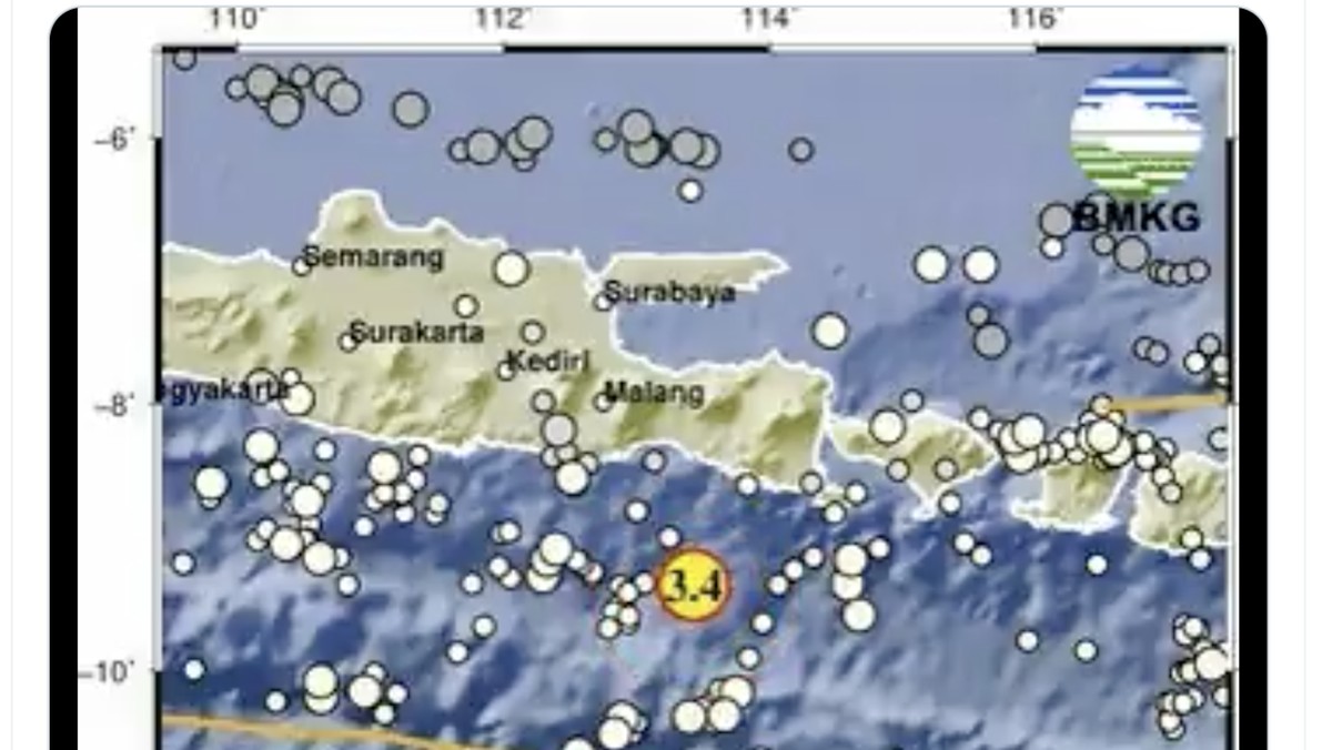 Gempa Guncang Jember, Magnitudo 3,4